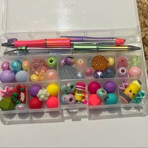 DIY Beadable Kit W/ Pens and Keychains,  Spacers , Focals and beads